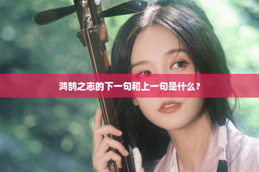 鸿鹄之志的下一句和上一句是什么？
