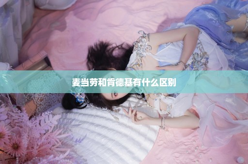 麦当劳和肯德基有什么区别