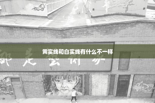 黄实线和白实线有什么不一样