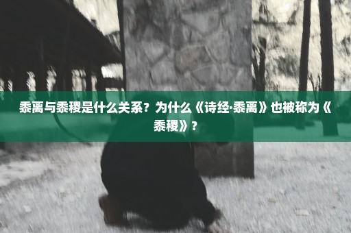 黍离与黍稷是什么关系？为什么《诗经·黍离》也被称为《黍稷》？