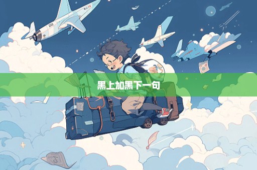 黑上加黑下一句
