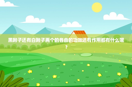 黑附子还有白附子两个的各自的功效还有作用都有什么呢？