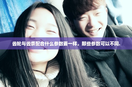 齿轮与齿条配合什么参数要一样，那些参数可以不同.
