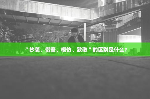 ＂抄袭、借鉴、模仿、致敬＂的区别是什么？