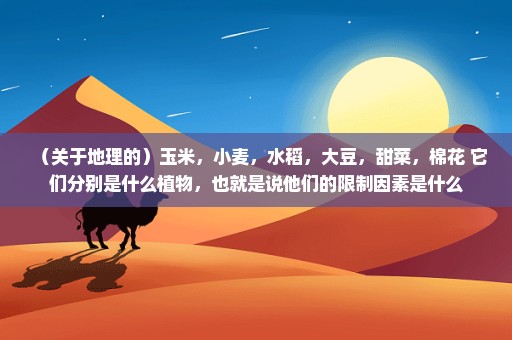 （关于地理的）玉米，小麦，水稻，大豆，甜菜，棉花 它们分别是什么植物，也就是说他们的限制因素是什么