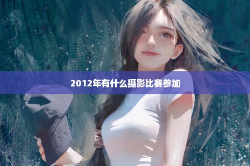 2012年有什么摄影比赛参加