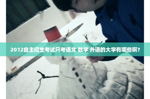 2012自主招生考试只考语文 数学 外语的大学有哪些啊？