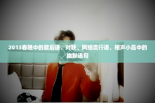 2013春晚中的歇后语、对联、网络流行语、相声小品中的幽默语句