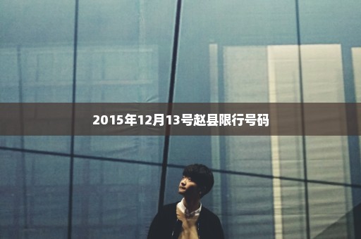 2015年12月13号赵县限行号码