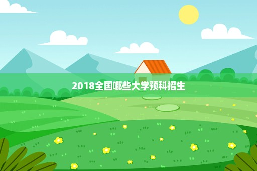 2018全国哪些大学预科招生