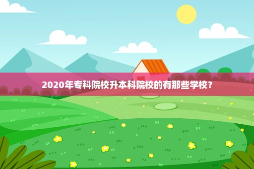 2020年专科院校升本科院校的有那些学校？
