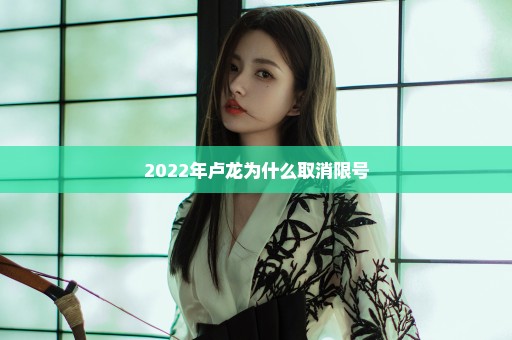 2022年卢龙为什么取消限号