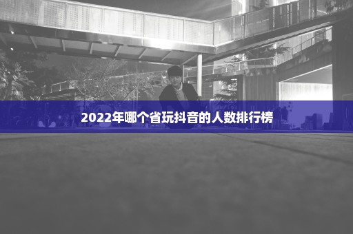 2022年哪个省玩抖音的人数排行榜