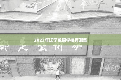 2023年辽宁单招学校有哪些
