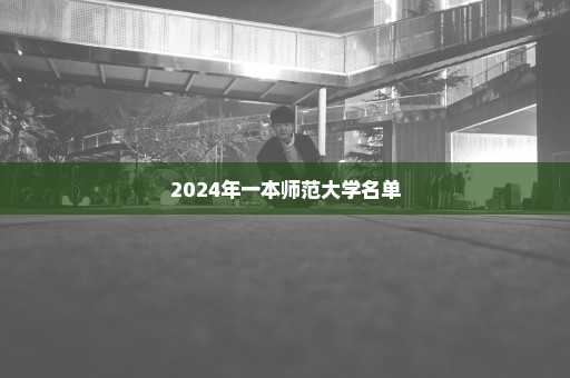 2024年一本师范大学名单