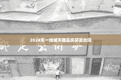 2024年一线城市商品房买卖合同