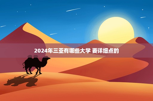 2024年三亚有哪些大学 要详细点的