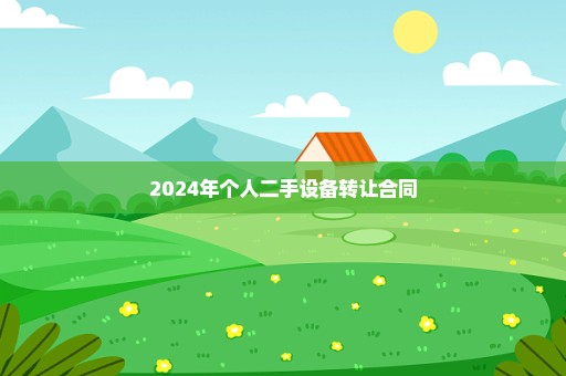 2024年个人二手设备转让合同