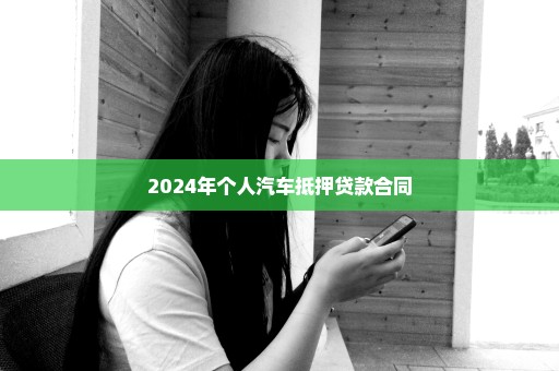 2024年个人汽车抵押贷款合同