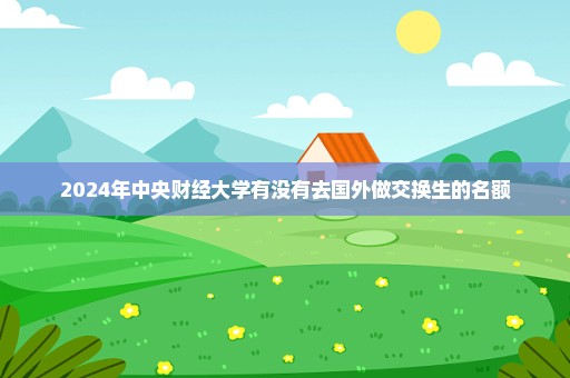 2024年中央财经大学有没有去国外做交换生的名额