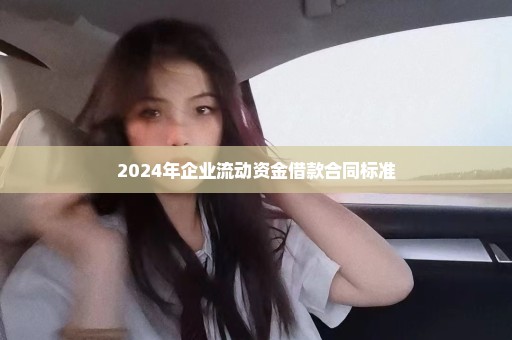 2024年企业流动资金借款合同标准