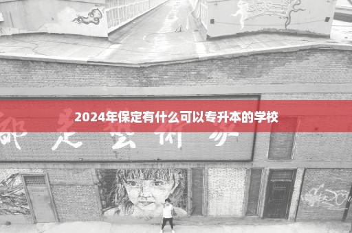 2024年保定有什么可以专升本的学校