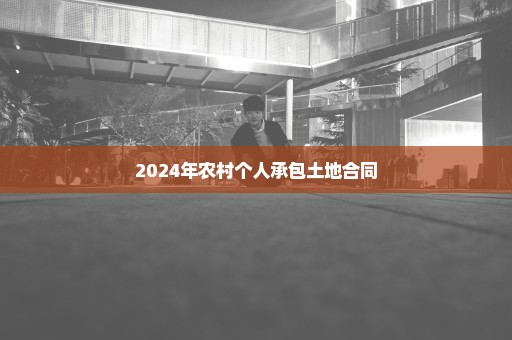 2024年农村个人承包土地合同