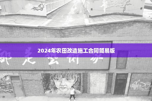 2024年农田改造施工合同简易版