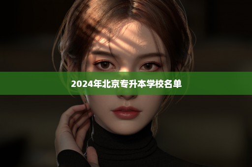 2024年北京专升本学校名单
