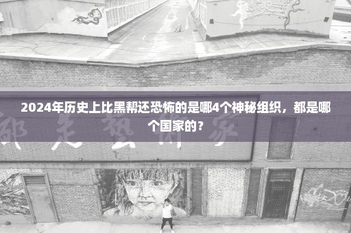 2024年历史上比黑帮还恐怖的是哪4个神秘组织，都是哪个国家的？