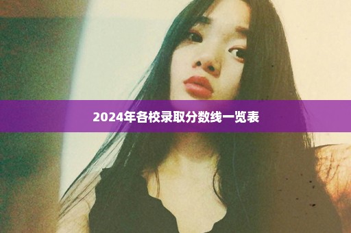 2024年各校录取分数线一览表