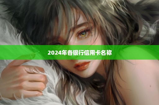 2024年各银行信用卡名称