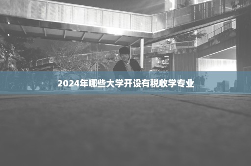 2024年哪些大学开设有税收学专业