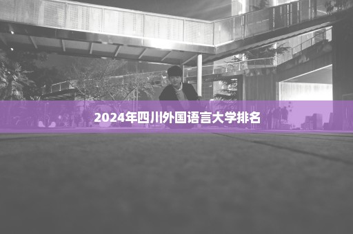 2024年四川外国语言大学排名