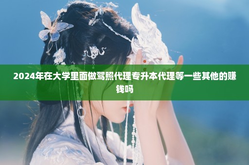 2024年在大学里面做驾照代理专升本代理等一些其他的赚钱吗