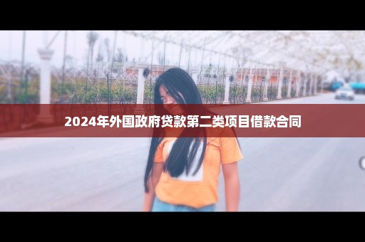 2024年外国政府贷款第二类项目借款合同