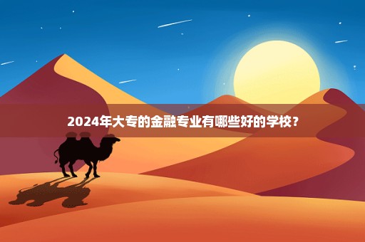 2024年大专的金融专业有哪些好的学校？