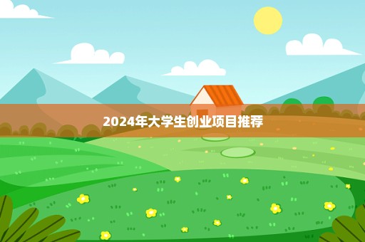 2024年大学生创业项目推荐