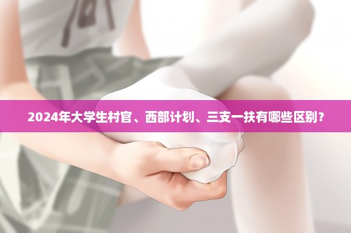 2024年大学生村官、西部计划、三支一扶有哪些区别？