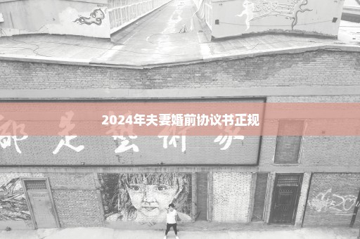 2024年夫妻婚前协议书正规