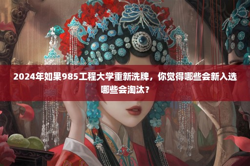 2024年如果985工程大学重新洗牌，你觉得哪些会新入选哪些会淘汰？