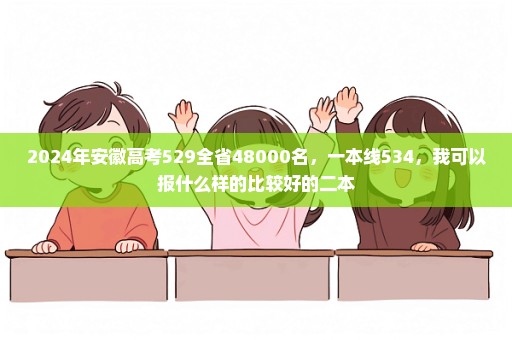 2024年安徽高考529全省48000名，一本线534，我可以报什么样的比较好的二本