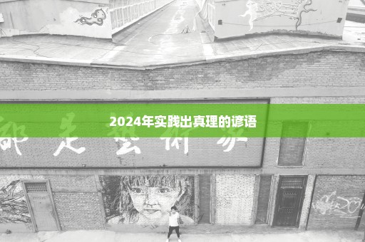 2024年实践出真理的谚语