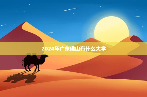 2024年广东佛山有什么大学