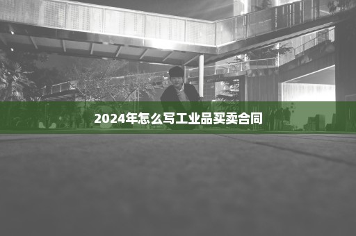 2024年怎么写工业品买卖合同
