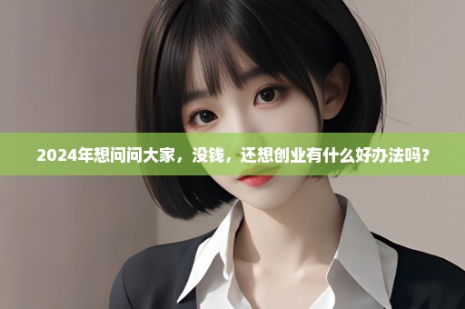 2024年想问问大家，没钱，还想创业有什么好办法吗？