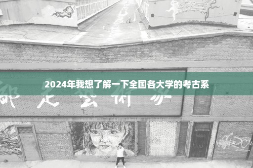 2024年我想了解一下全国各大学的考古系