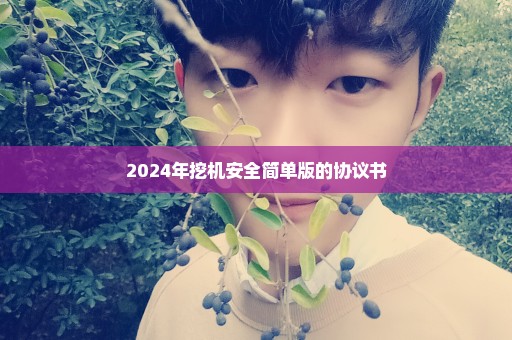 2024年挖机安全简单版的协议书