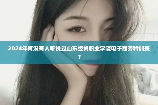 2024年有没有人听说过山东经贸职业学院电子商务特训班？