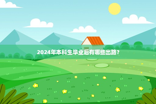 2024年本科生毕业后有哪些出路？